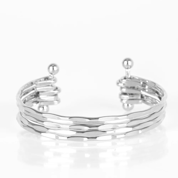 paparazzi Jewelry - Street Refinement - Silver-Toned Open Cuff Bracelet